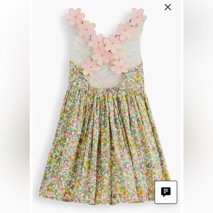 NWT Mini Boden Kids' Florabunda Floral Appliqué Strap Cotton Sundress size 6/7